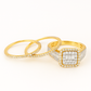 10K Yellow Gold Baguette Diamond Ring with 2 Bands 1.25 ctw