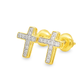 10K Yellow Gold Diamond Cross Stud Earrings – 1/10 CTW | Jewelry Palace