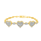 10K Yellow Gold Marquise & Heart Diamond Bracelet 2.05 ctw – Elegant Women’s Link Design | Jewelry Palace