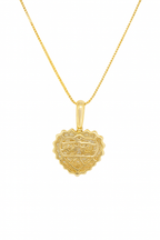 10K Yellow Gold Diamond Heart Necklace Cluster Halo Pendant 0.57 CTW