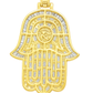 10K Yellow Gold Diamond Hamsa Pendant 4.50 ctw | Eye of Horus Baguette & Round Diamond Charm