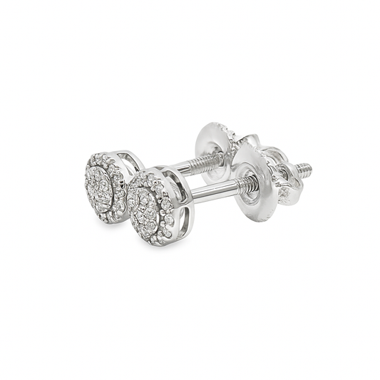 10K White Gold Diamond Round Stud Earrings | 0.10 CTW | Jewelry Palace