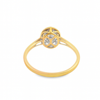 10K Yellow Gold Oval Diamond Ring With Halo 0.15 ctw