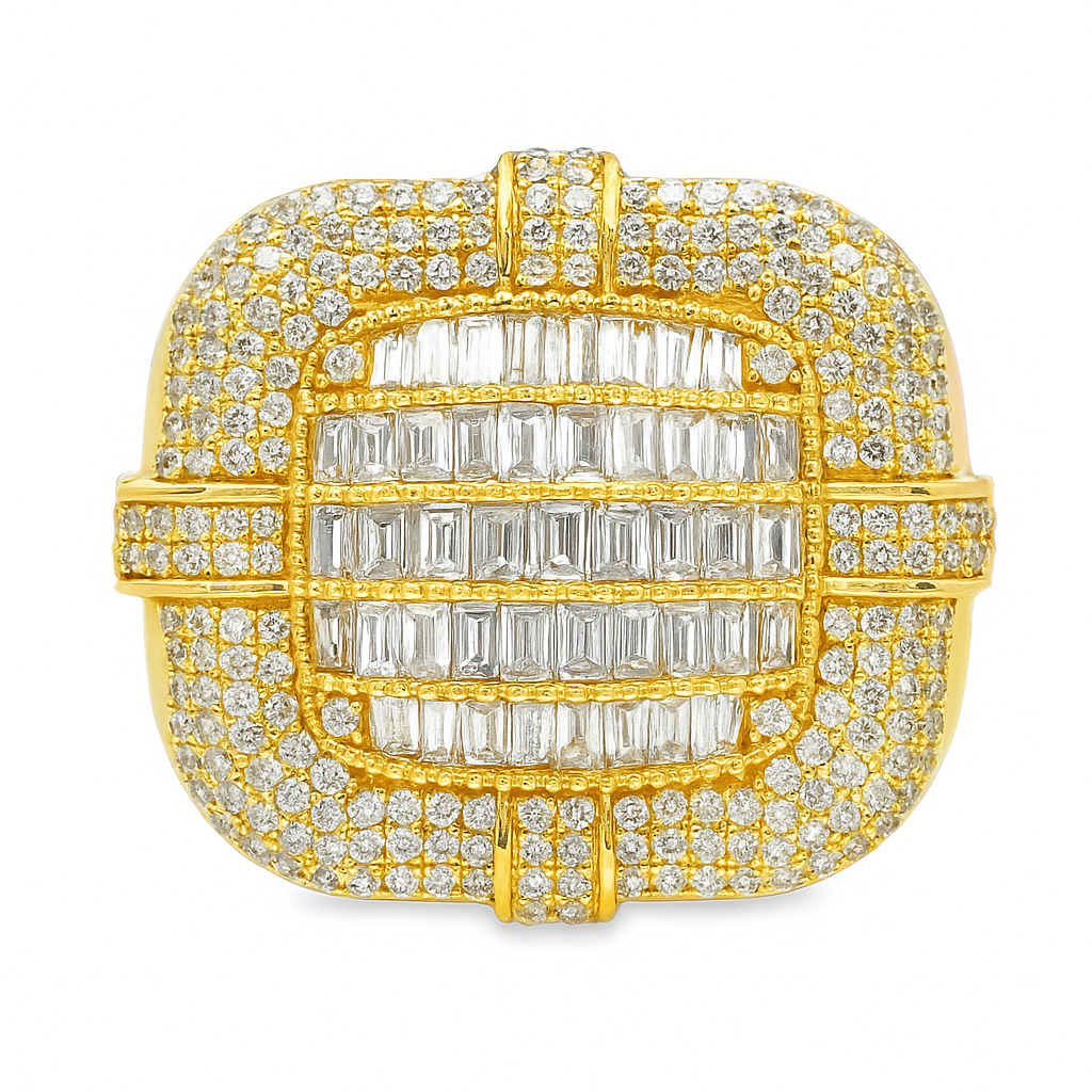 14K Yellow Gold Diamond Baguette Ring 2.00 ctw – Luxurious Men’s Statement Ring | Jewelry Palace Lithonia, GA