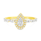 0K Yellow Gold Pear Shape Diamond Halo Ring 0.28 ctw