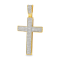 10K Yellow Gold Pavé Diamond Cross Pendant 0.25 ctw – Round Cut Faith Jewelry | Jewelry Palace Lithonia, GA