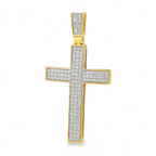 10K Yellow Gold Pavé Diamond Cross Pendant 0.25 ctw – Round Cut Faith Jewelry | Jewelry Palace Lithonia, GA