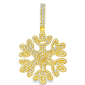 10K Yellow Gold Diamond Snowflake Pendant 6.00 ctw | Iced Out Luxury Winter Pendant – Jewelry Palace
