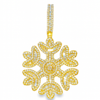 10K Yellow Gold Diamond Snowflake Pendant 6.00 ctw | Iced Out Luxury Winter Pendant – Jewelry Palace