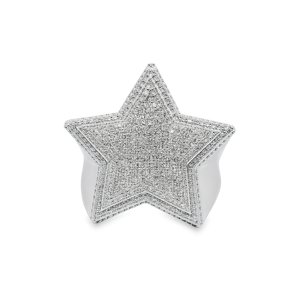 10K Yellow & White Gold Diamond Star Ring 1.14 ctw – Bold Statement Ring | Jewelry Palace Lithonia, GA