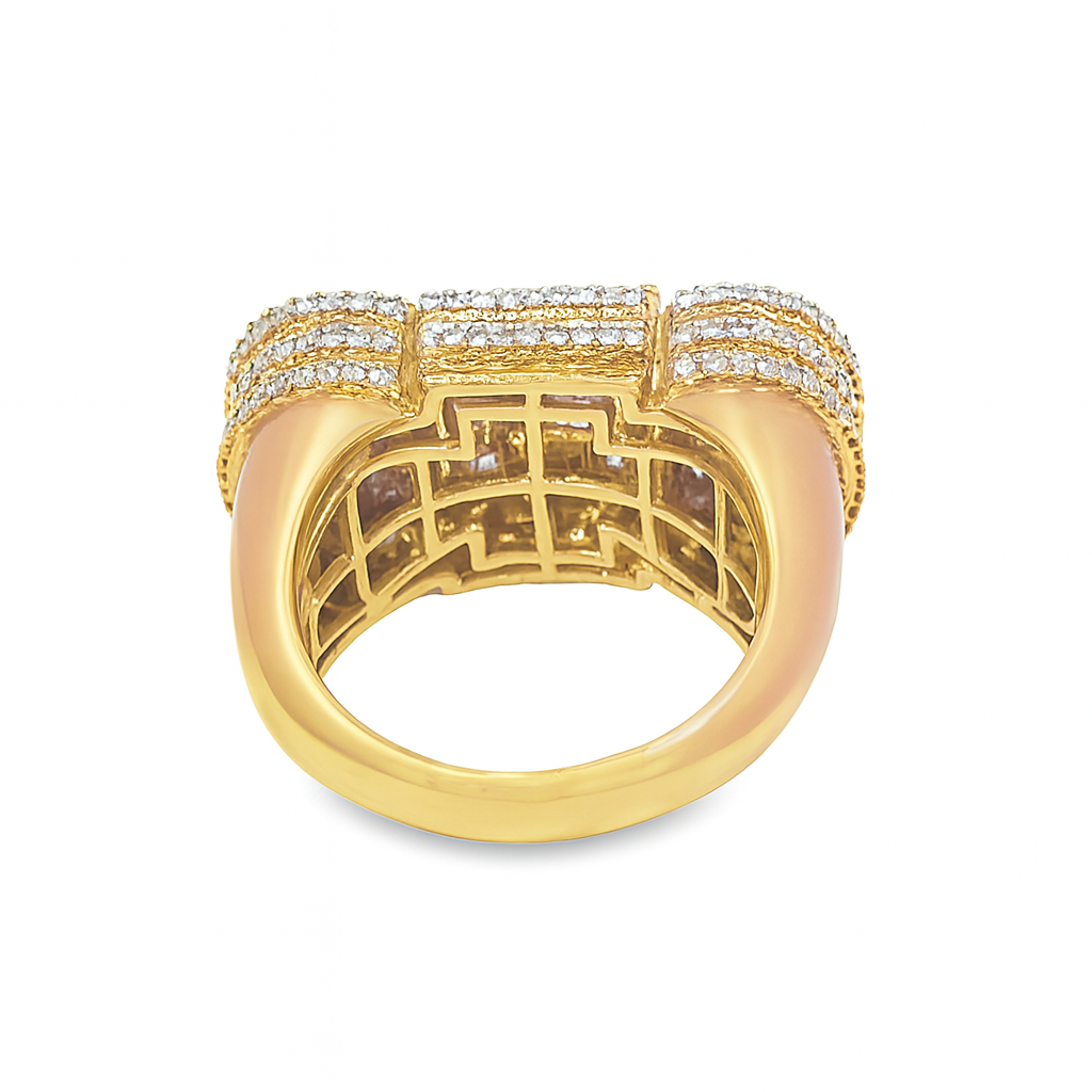 10K Yellow Gold Diamond “CEO” Signet Ring 4.00 CTW | Jewelry Palace