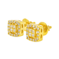 10K Yellow Gold Diamond Square Halo Stud Earrings – 0.12 CTW | Jewelry Palace