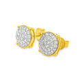 10K Yellow Gold Diamond Cluster Stud Earrings – 4-Prong Circle Setting 0.23 CTW | Jewelry Palace