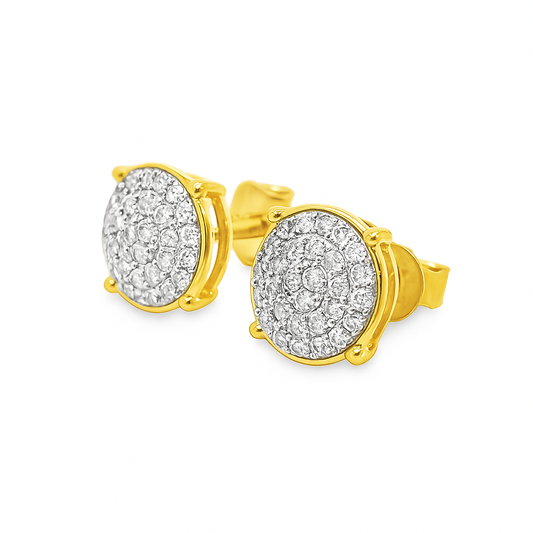 10K Yellow Gold Diamond Cluster Stud Earrings – 4-Prong Circle Setting 0.23 CTW | Jewelry Palace
