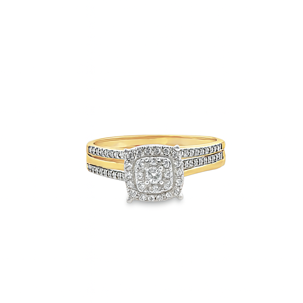 10K Yellow Gold Round Cut Diamond Engagement Ring 0.25 ctw