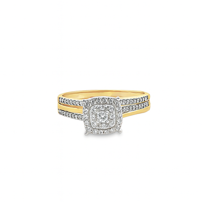 10K Yellow Gold Round Cut Diamond Engagement Ring 0.25 ctw