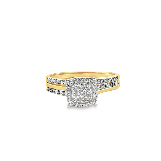 10K Yellow Gold Round Cut Diamond Engagement Ring 0.25 ctw