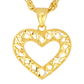 10K Yellow Gold Open Heart Pendant Necklace Set – Diamond-Cut Love Design | Jewelry Palace