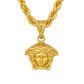 10K Yellow Gold Medusa Pendant Necklace | Bold Rope Chain Set | Jewelry Palace