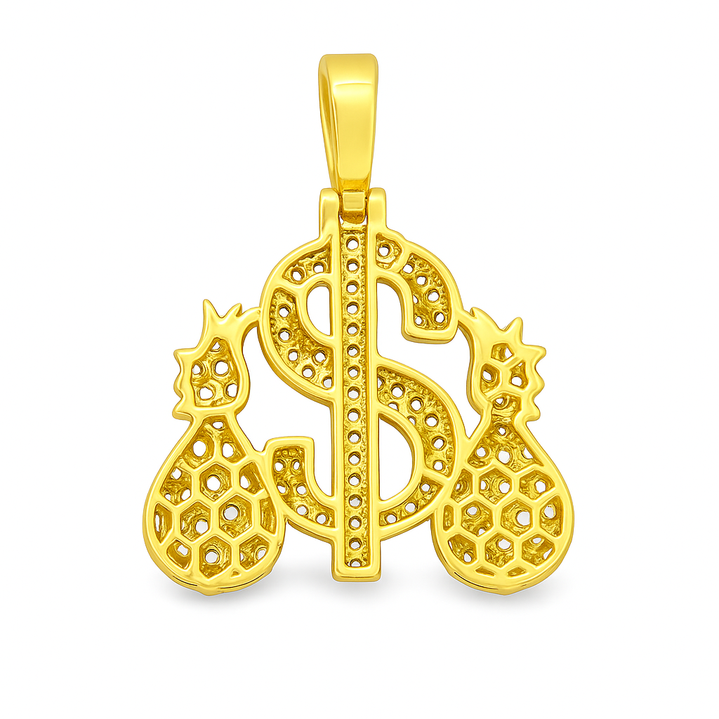 10K Yellow Gold Diamond Money Dollar Pendant 1.64 CTW | Jewelry Palace