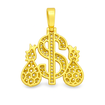 10K Yellow Gold Diamond Money Dollar Pendant 1.64 CTW | Jewelry Palace