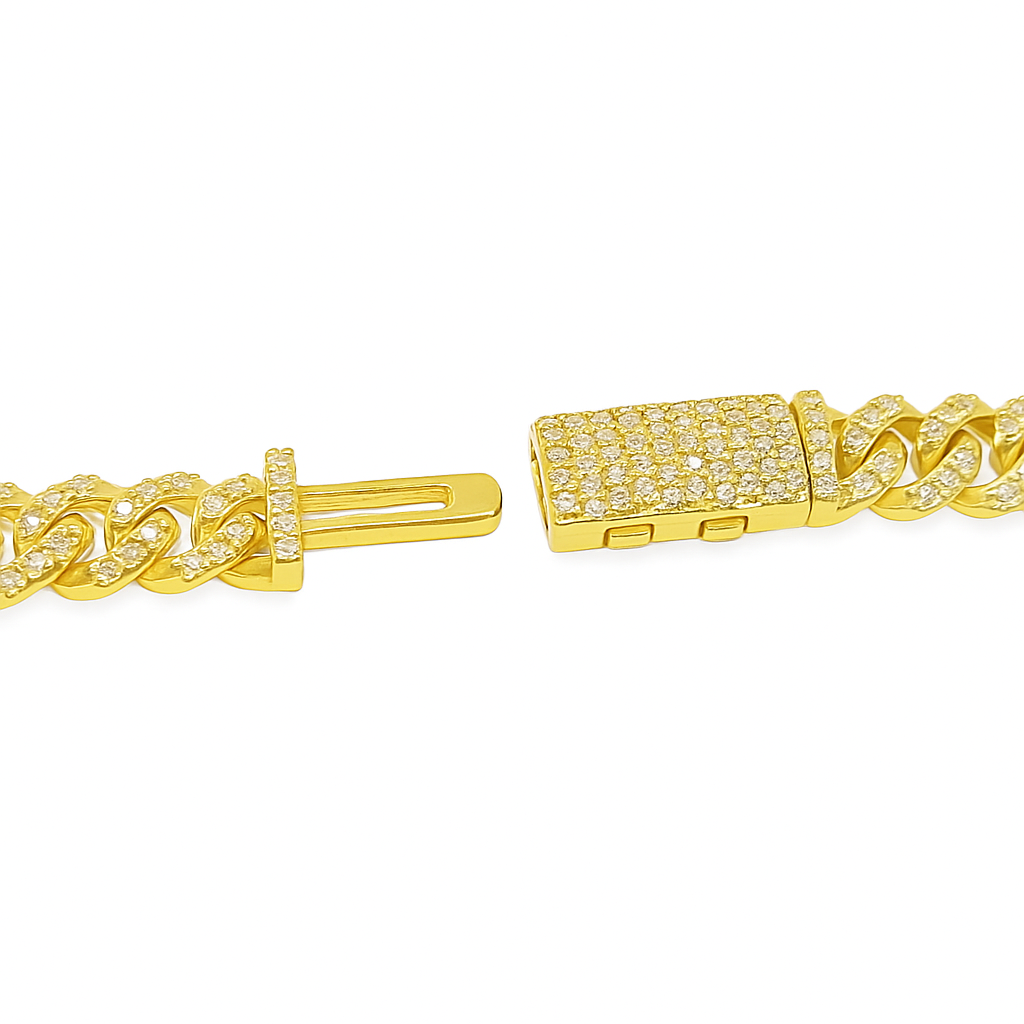 10K Yellow Gold 5.5MM Diamond Cuban Link Bracelet 2.36 ctw – Luxury 7" Design | Jewelry Palace