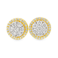 10K Two-Tone Gold 0.62 ctw Diamond Cluster Earrings | Dual-Tone Studs | Jewelry Palace