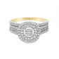 10K Yellow Gold Diamond Cushion Halo Engagement Ring Bridal Style 0.73 CTW