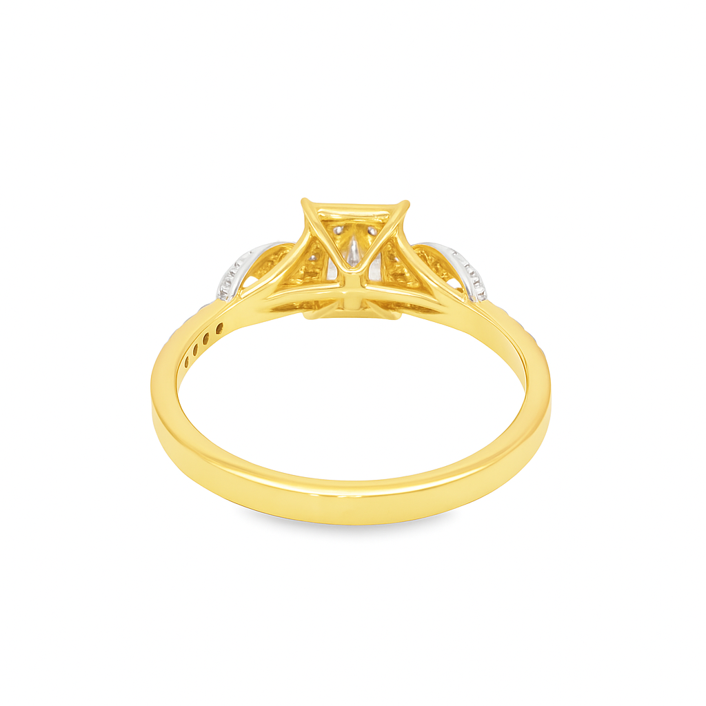 10K Yellow Gold Elegant Promise Diamond Ring 0.26 ctw