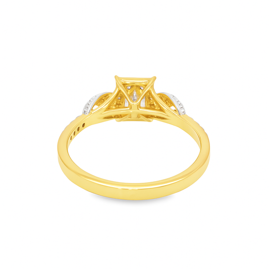 10K Yellow Gold Elegant Promise Diamond Ring 0.26 ctw
