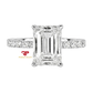 3.01 CT Emerald Cut IGI Certified Lab Grown Diamond Engagement Ring – 18K White Gold 4.02 CTW Overall