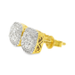 10K Yellow Gold Square Diamond Stud Earrings 0.60 ctw | Jewelry Palace