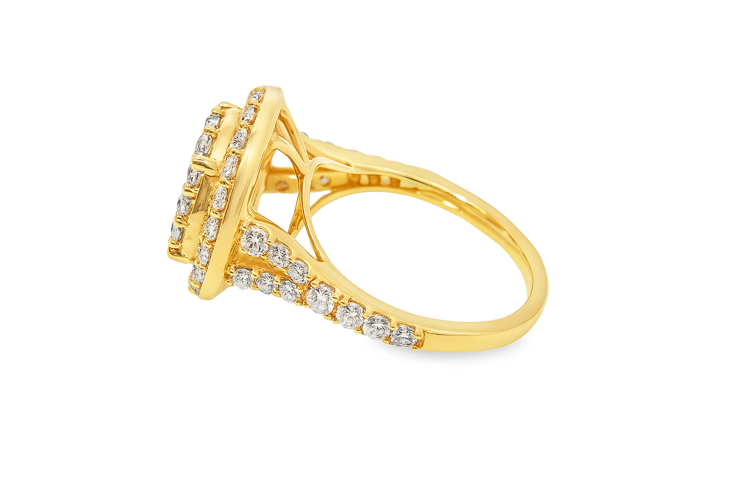 VVS-VS 10K Yellow Gold Halo Diamond Ring | 2.02 CTW | Jewelry Palace