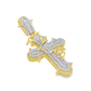 10K Yellow Gold Diamond Barbwire Cross Pendant 1.45 ctw