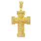 10K Yellow Gold Diamond Cross Pendant with Round Cut Diamonds 3.99 ctw