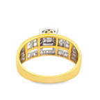 10K Yellow Gold Round Cluster Diamond Ring 1.00 ctw – Cinderella Style
