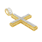 10K Yellow Gold Baguette Diamond Cross Pendant 2.35 ctw | Men’s Iced Out Gold Cross Necklace