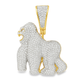 10K Yellow Gold 1.75 ctw Diamond Gorilla Pendant | Iced-Out King of the Jungle | Jewelry Palace