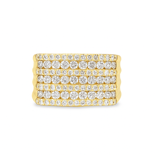 10K Yellow Gold Diamond Band Ring 1.75 ctw – Multi-Row Statement Design | Jewelry Palace Lithonia, GA