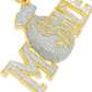 10K Yellow Gold Diamond Paved “Money” Pendant 4.15 ctw