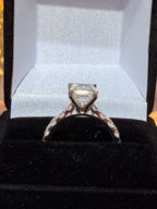 3.01 CT Emerald Cut IGI Certified Lab Grown Diamond Engagement Ring – 18K White Gold 4.02 CTW Overall