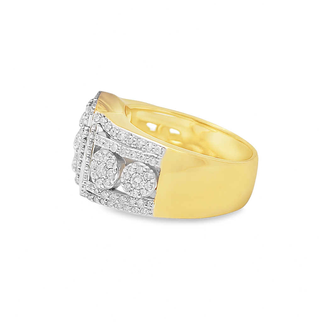10K Yellow Gold Baguette Diamond Oval Ring 1.81 ctw – Luxury Cluster Band | Jewelry Palace Lithonia, GA