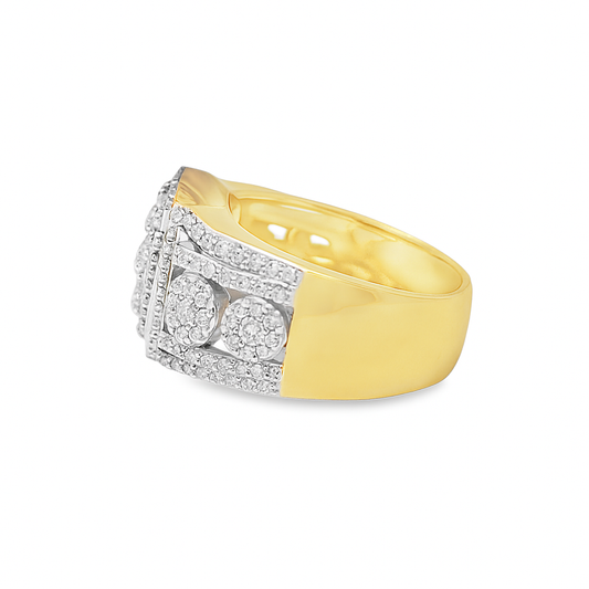 10K Yellow Gold Baguette Diamond Oval Ring 1.81 ctw – Luxury Cluster Band | Jewelry Palace Lithonia, GA