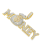 10K Yellow Gold Diamond Paved “Money” Pendant 4.15 ctw