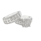 14K White Gold Diamond Trio Ring Set 3.33 ctw
