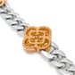 10K White Gold Women’s Clover Cuban Link Diamond Bracelet 5.00 ctw – Two-Tone Luxury Design | Jewelry Palace