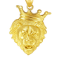 10K Yellow Gold Crowned Lion Head Pendant Necklace Set – King of the Jungle Design | Jewelry Palace