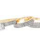 10K Yellow Gold Diamond Wedding Ring Trio Set with Baguette Diamond 0.85 ctw