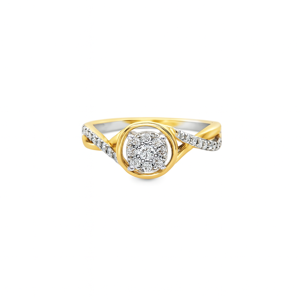 10K Yellow Gold Round Brilliant Diamond Ring 0.13 ctw