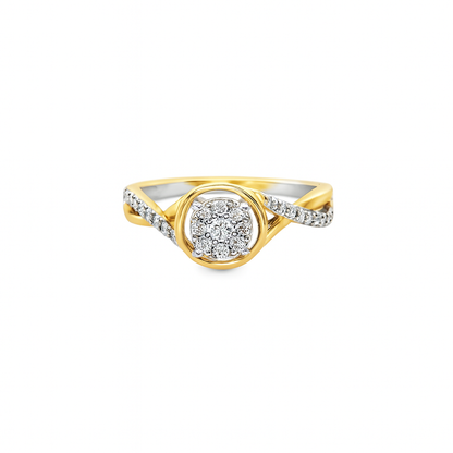 10K Yellow Gold Round Brilliant Diamond Ring 0.13 ctw